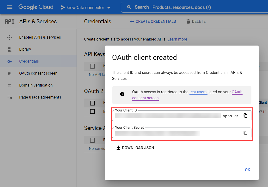 Google Sign-in Client ID & Secret