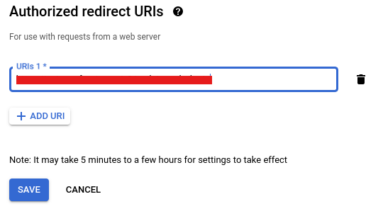 Google Sign-in Redirect URI
