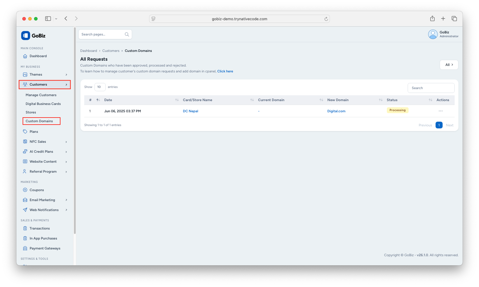 Custom Domain Installation