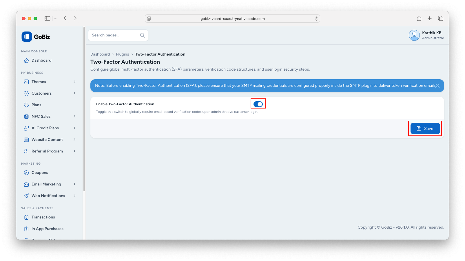 Enable2fa