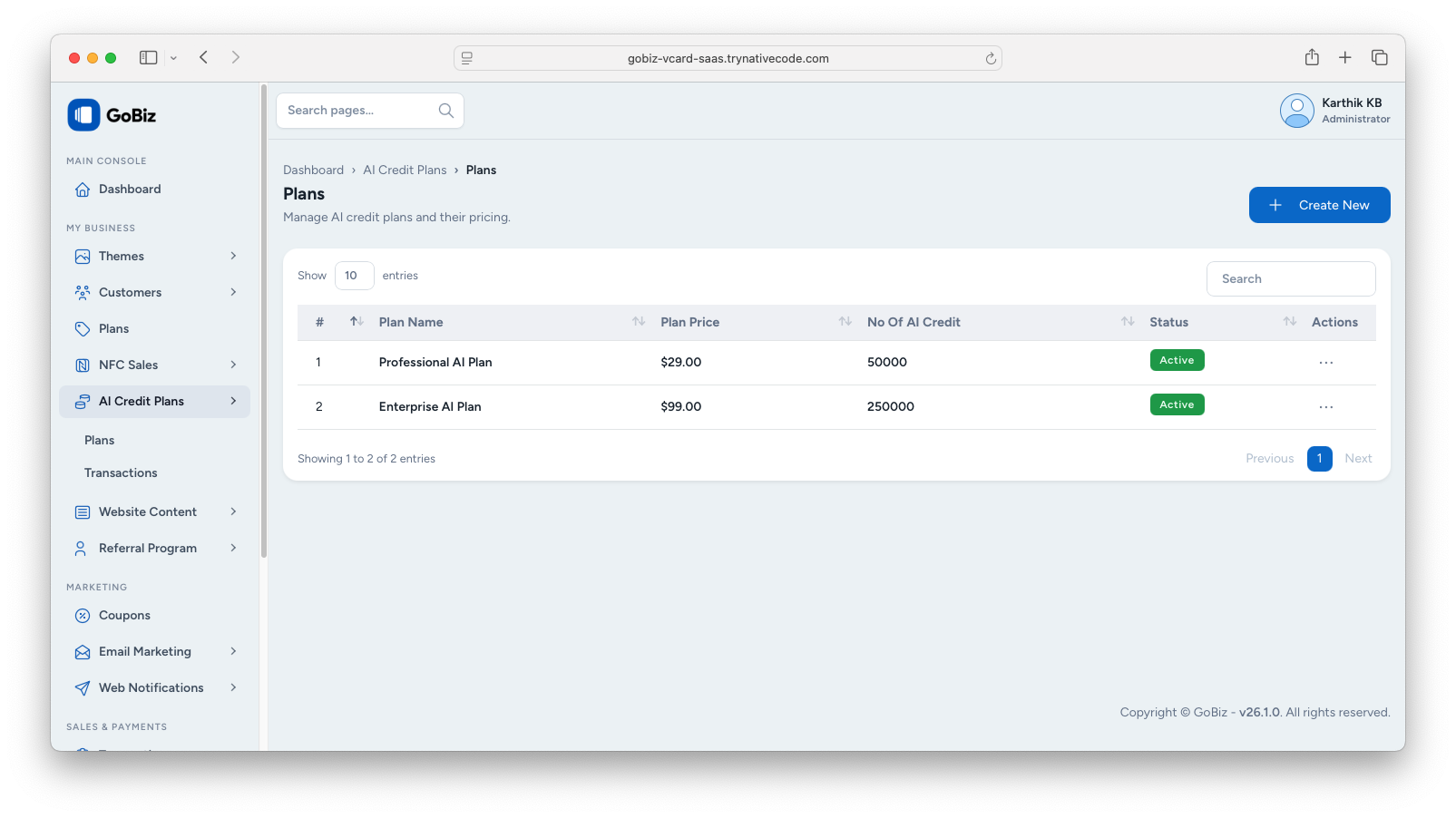 AI Credit Plans