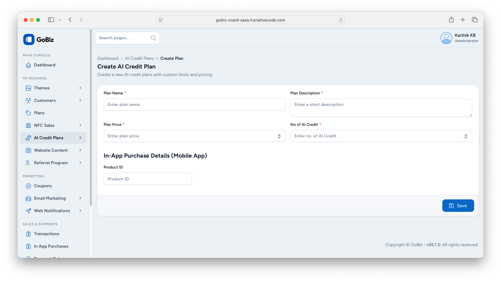 Create AI Credit Plan