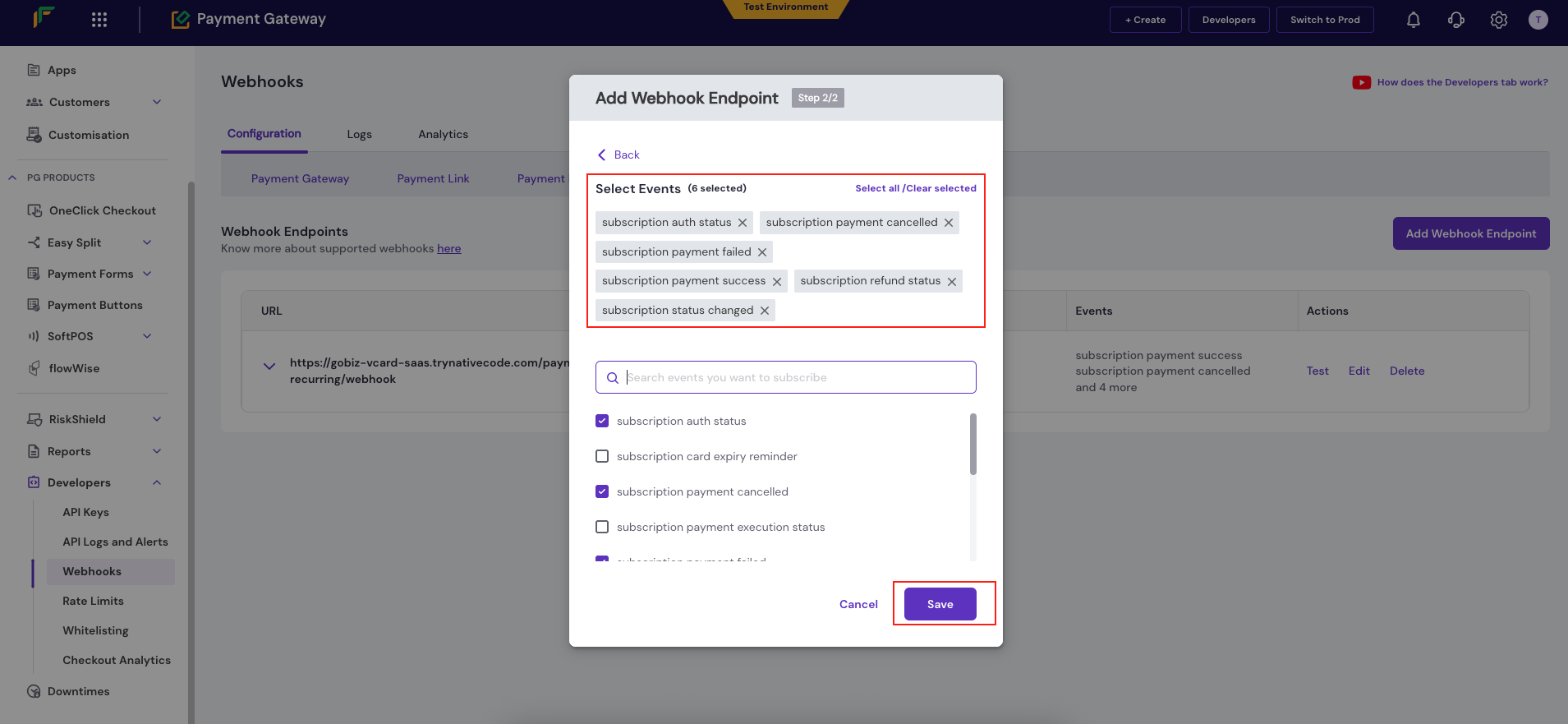 Cashfree configuration