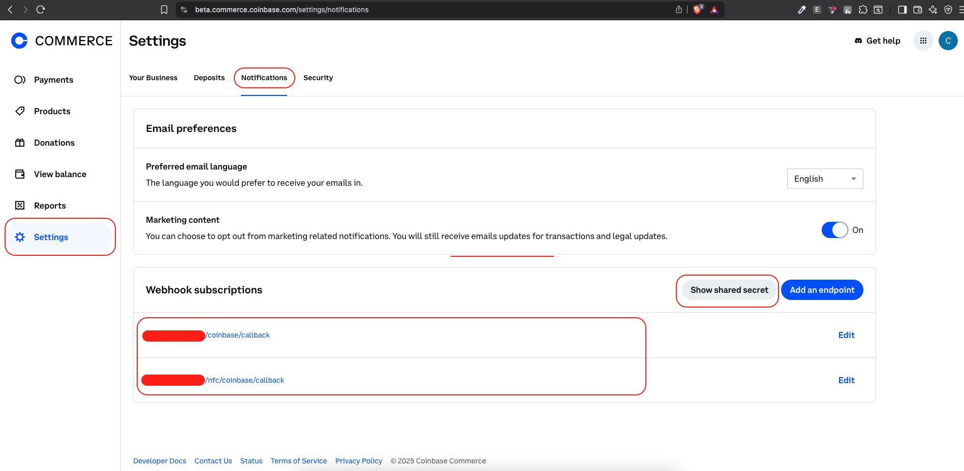 Coinbase Secret key