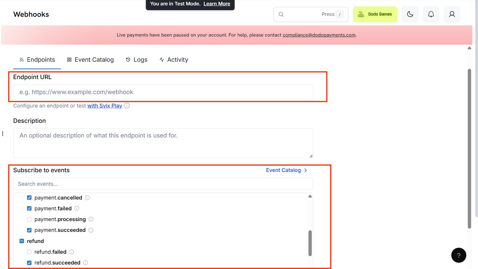 Dodo Payments page