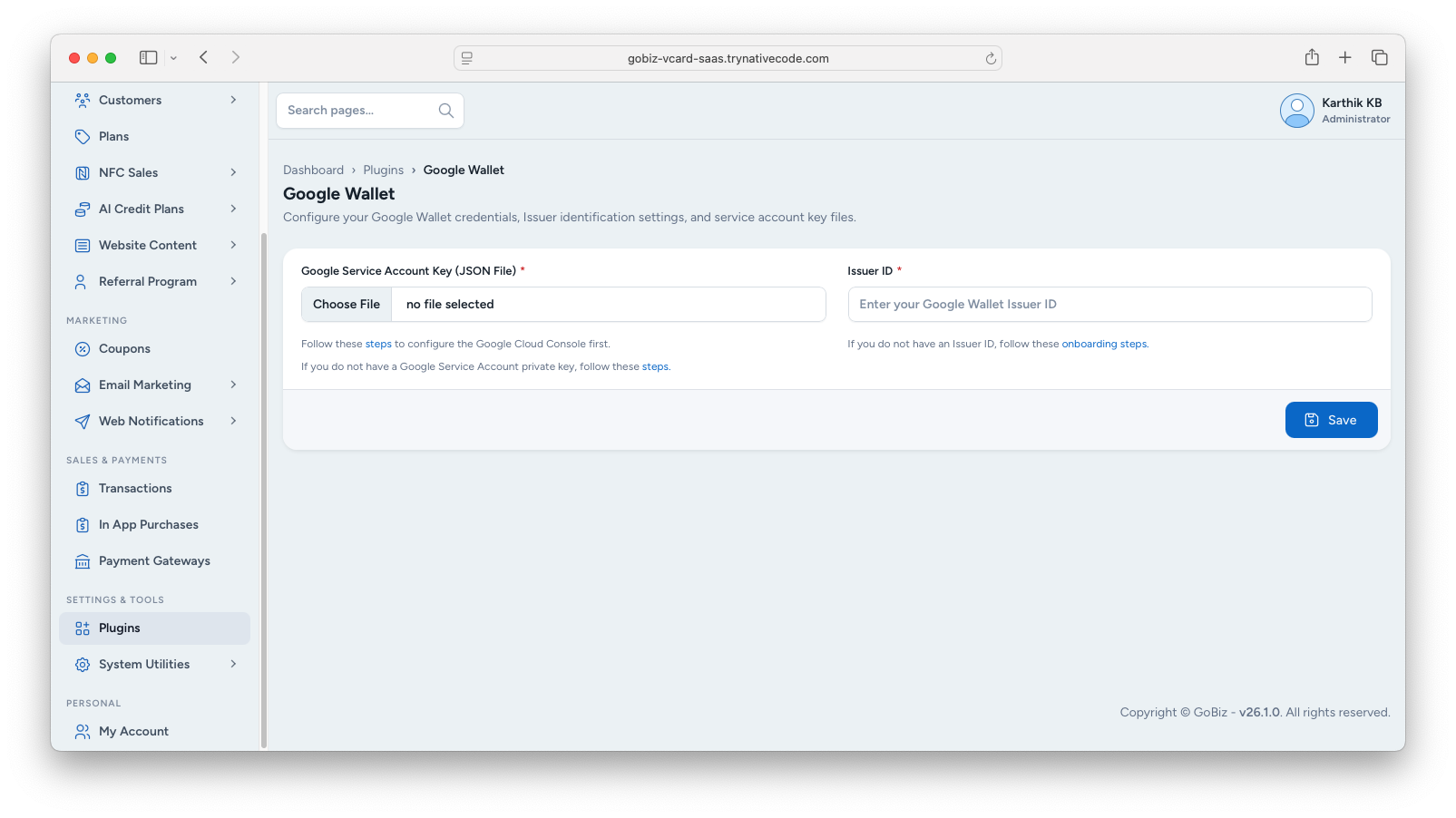 Google Waller Configuration