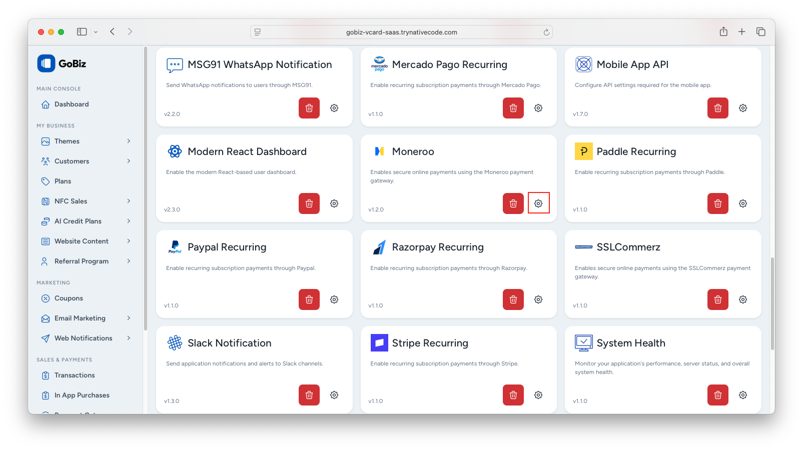 moneroo plugin settings