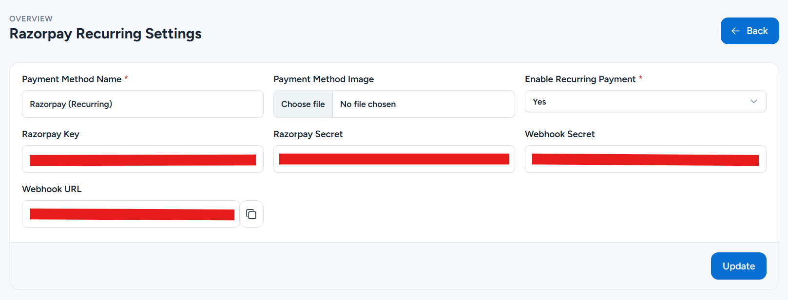 Razorpay Webhook Configuration