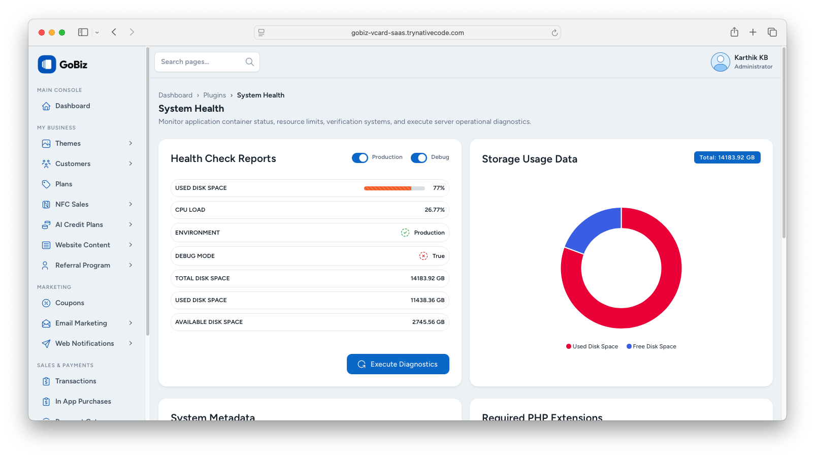 System Health Dashboard